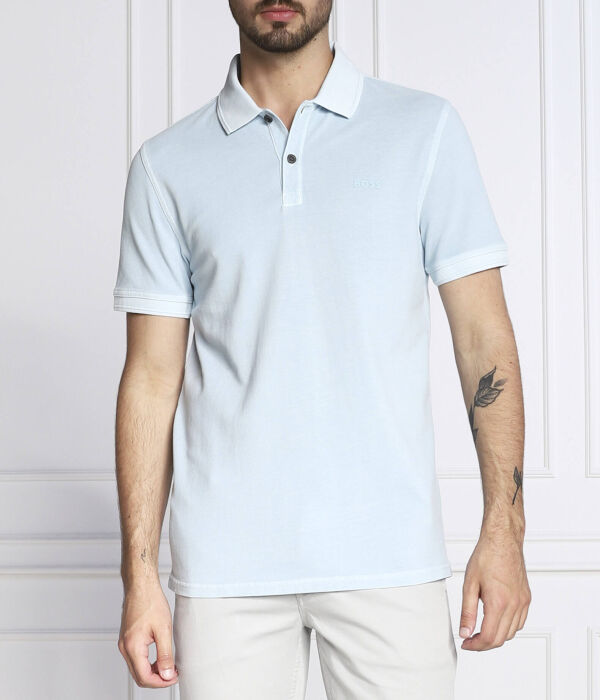 

Поло Boss Orange Prime Slim Fit, голубой