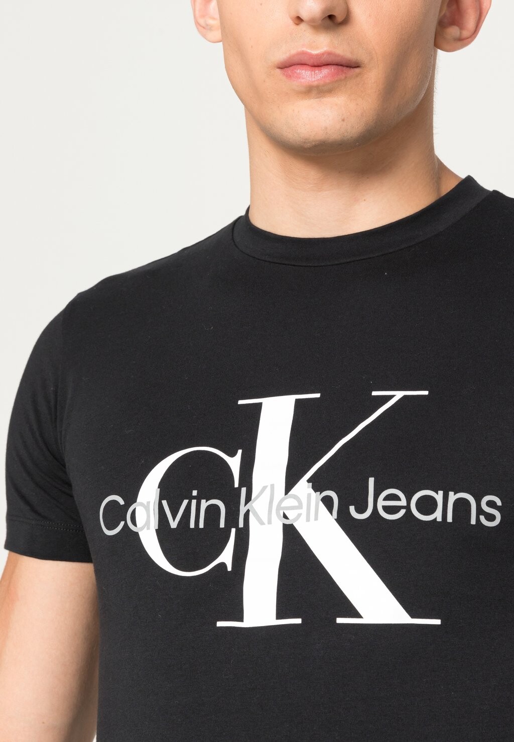Футболка с принтом Core Monogram Calvin Klein, черная — фото 3