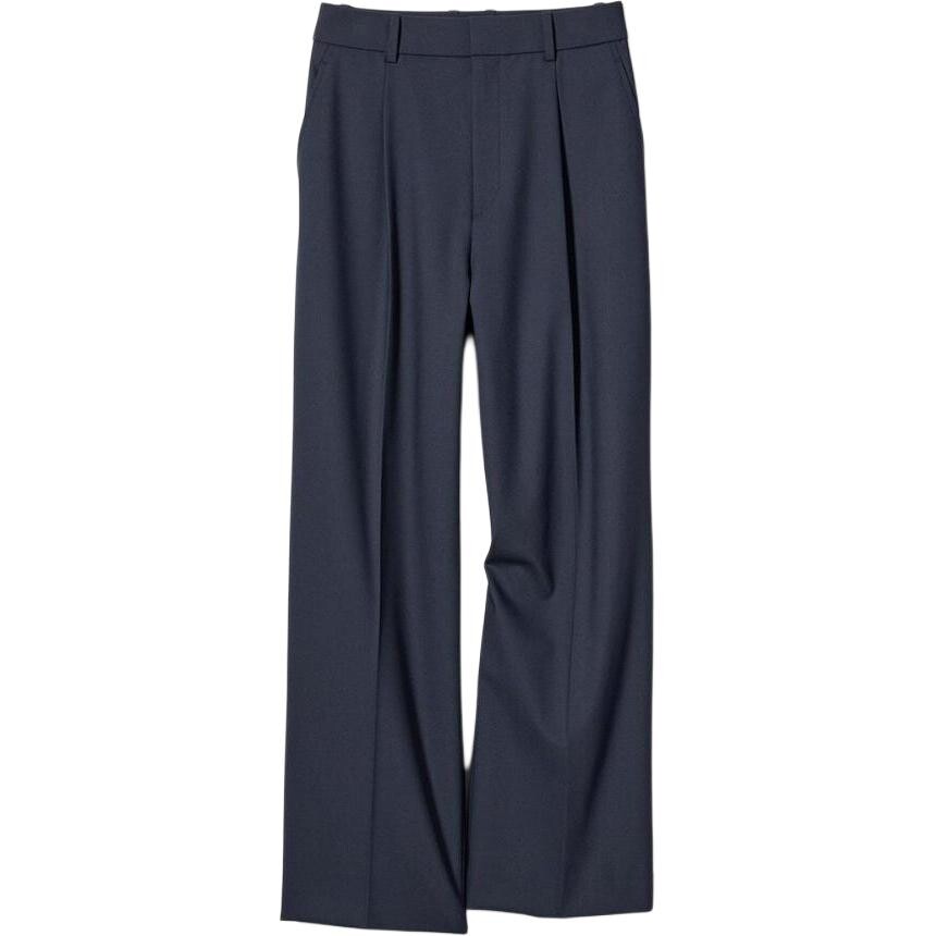 

Широкие брюки со складками Uniqlo, темно-синий