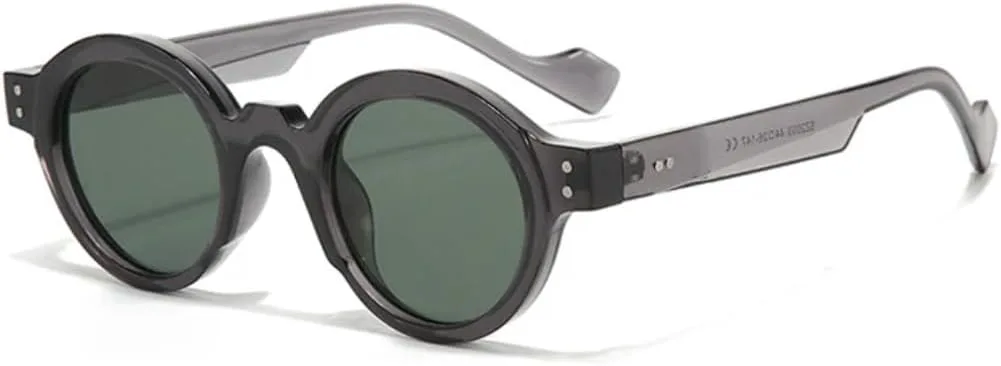 

Круглые солнцезащитные очки для мужчин в стиле панк, двухцветные, с защитой от УФ-излучения UV400, ретро, ​​с заклепками, модные для женщин UUPTTPL, Grey Dark Green