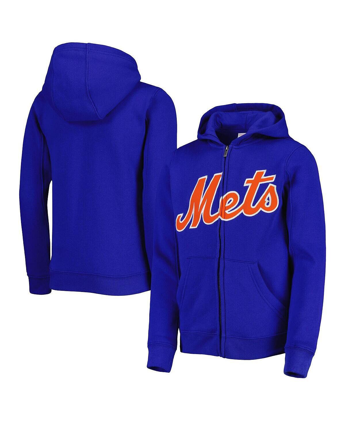 

Флисовая толстовка с молнией во всю длину Big Boys Royal New York Mets Wordmark Outerstuff