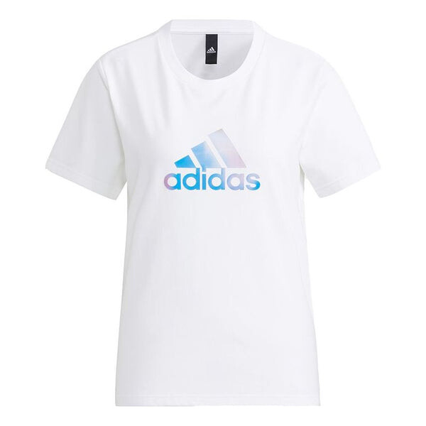 

Футболка fi shiny bos logo print round neck tee white Adidas, белый