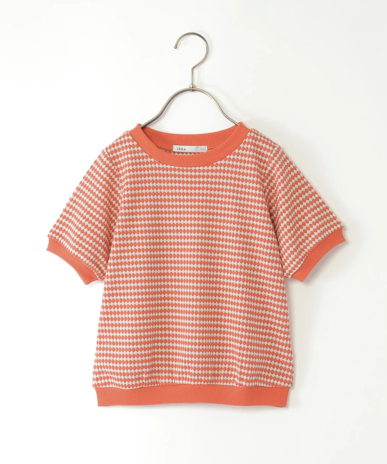 Детский джемпер с медовыми сотами и рибкой ikka HONEYCOMB JACQUARD оранжевый