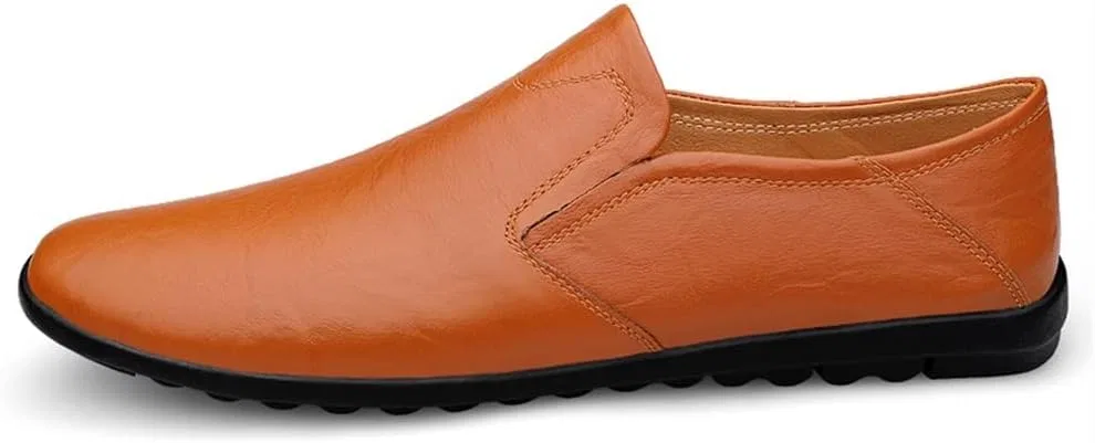 Лоферы leather Loafers, Yellow Brown SayfuR — фото 3