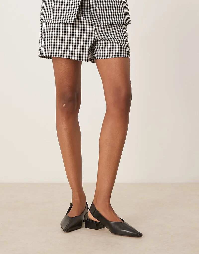 Туфли с открытой пяткой из высококачественной кожи ASOS DESIGN Ledge черного цвета — фото 3