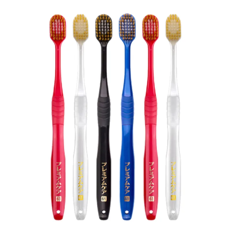 Средняя зубная щетка для взрослых с 48 щетинками EBISU, 2 pieces of medium-bristle brushes, random color — фото 3