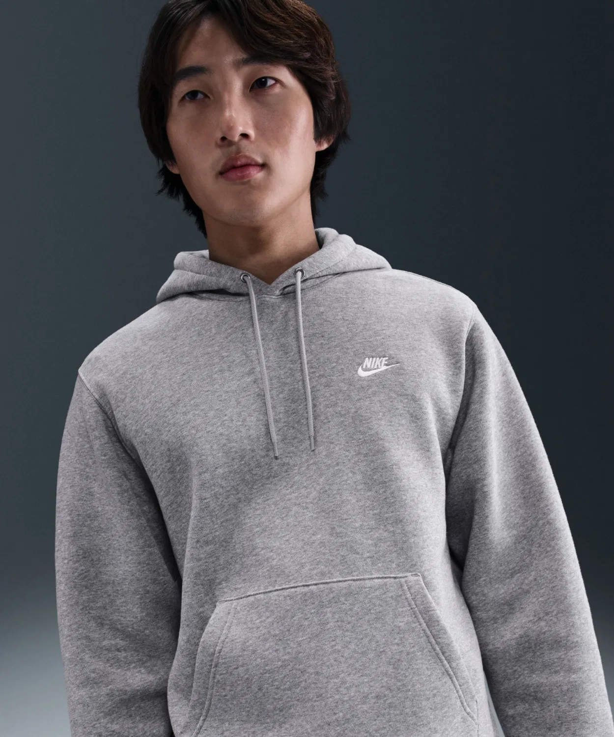 Толстовка Nike Club Men's Pullover Fleece Hoodie, тёмно-серый
