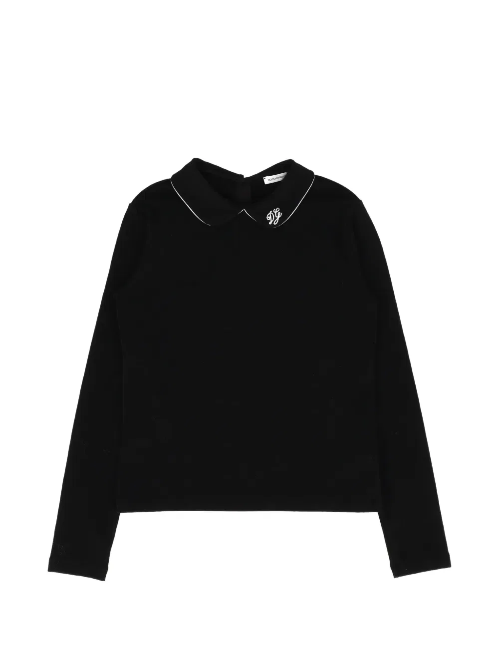 Блузка с вышитым логотипом Dolce & Gabbana Kids, черный