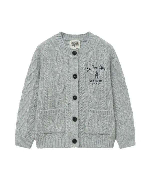 Кардиган с прорезным карманом Enfant cable out pocket cardigan, heather gray