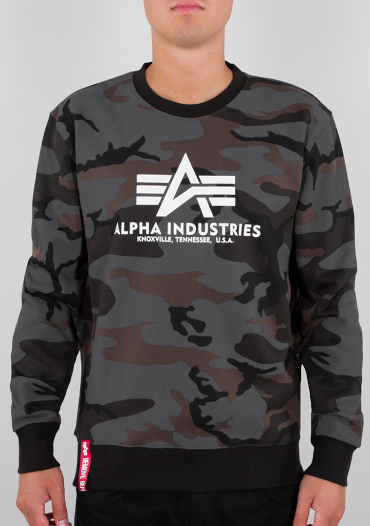 

Толстовка Alpha Industries Basic Camo, черно-камуфляжная, Серый, Толстовка Alpha Industries Basic Camo, черно-камуфляжная