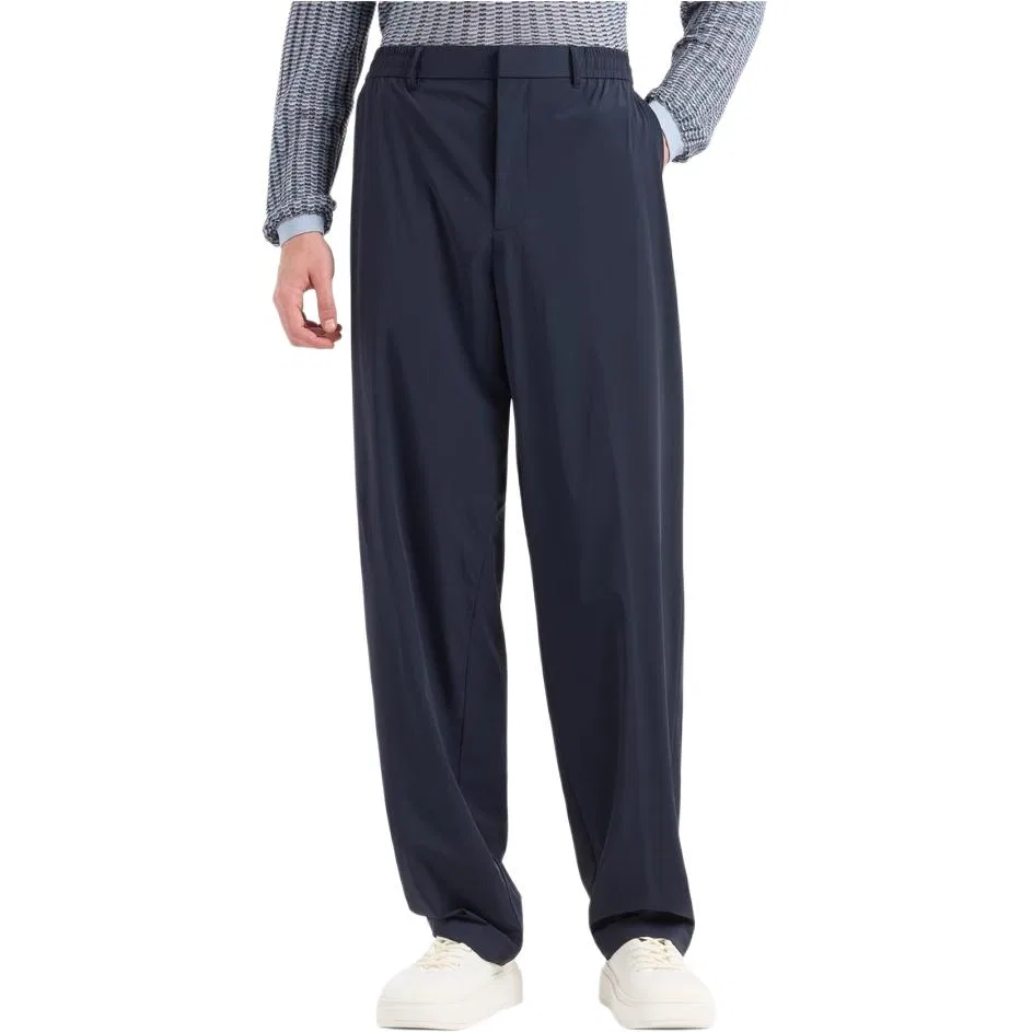 Брюки Stretch Nylon, Emporio Armani, Marine Blue — фото 3