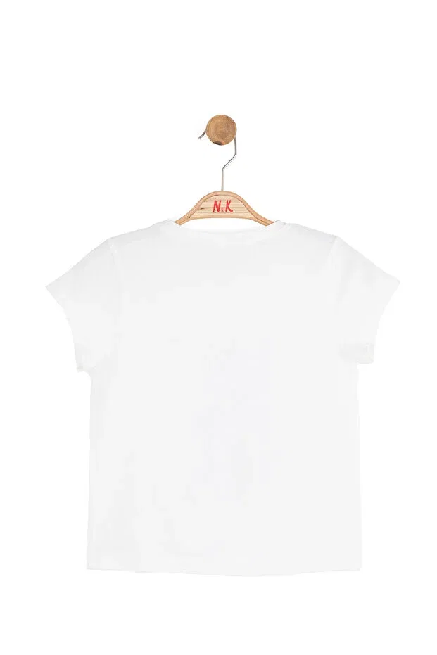 Детская футболка для девочек с принтом Nk Kids, Ecru - Mink — фото 3