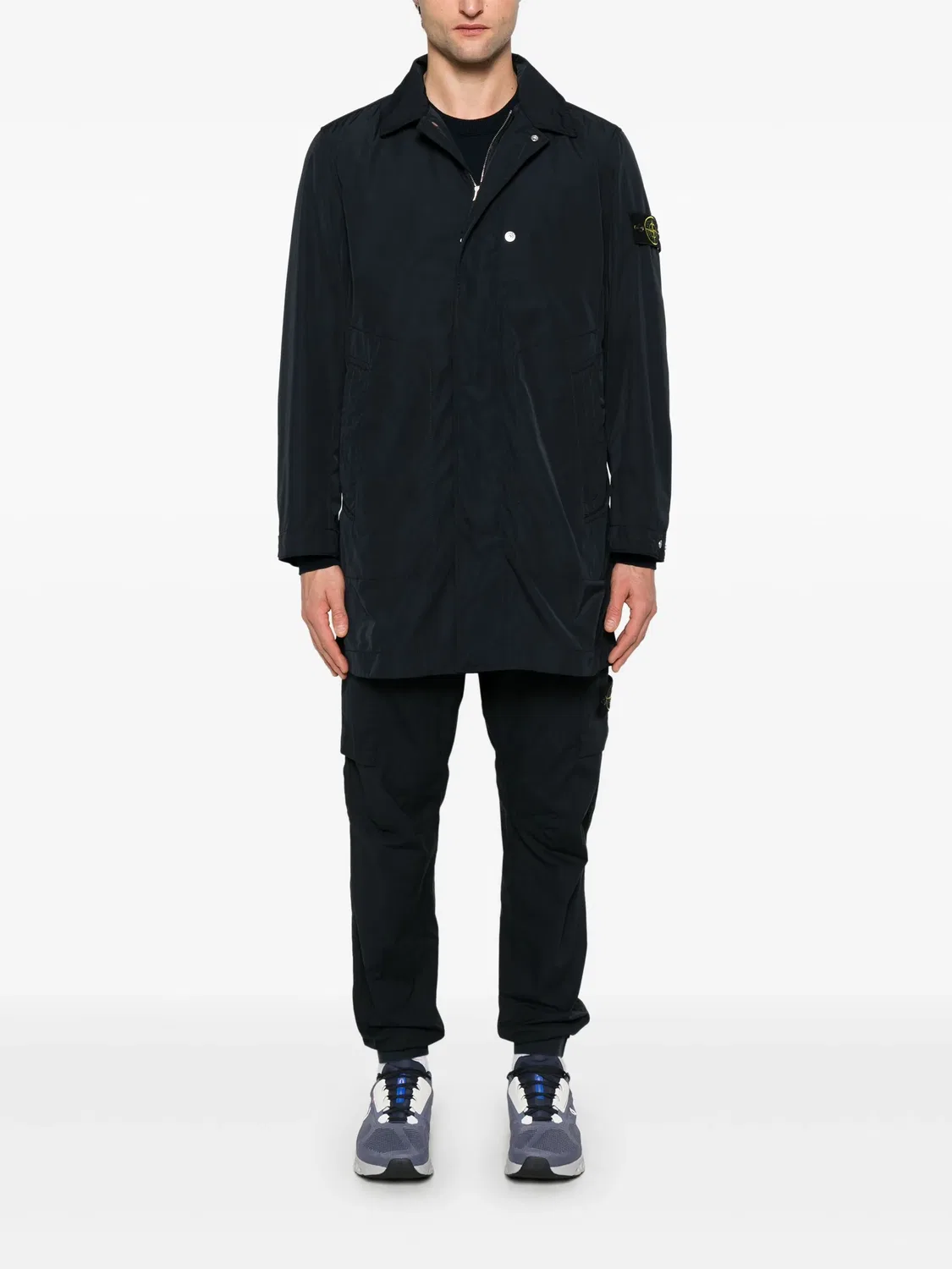 Stone Island Свитер из хлопка темно-синего цвета — фото 2