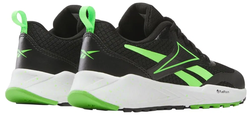Детские кроссовки для мальчиков с технологией FuelFoam Energen Run Reebok, Black Solarlime Ftwrwhite — фото 2
