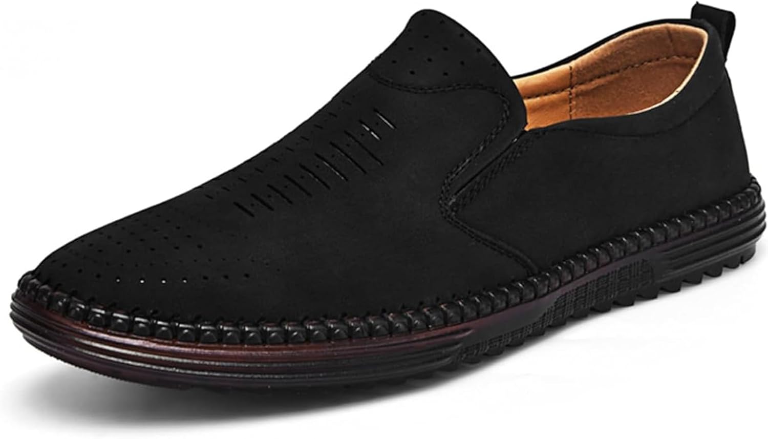 

Мужские кожаные лоферы ручной работы Xinduoyu, удобные слипоны из коровьей кожи, дышащие, с противоскользящей подошвой, летние обувь, черный