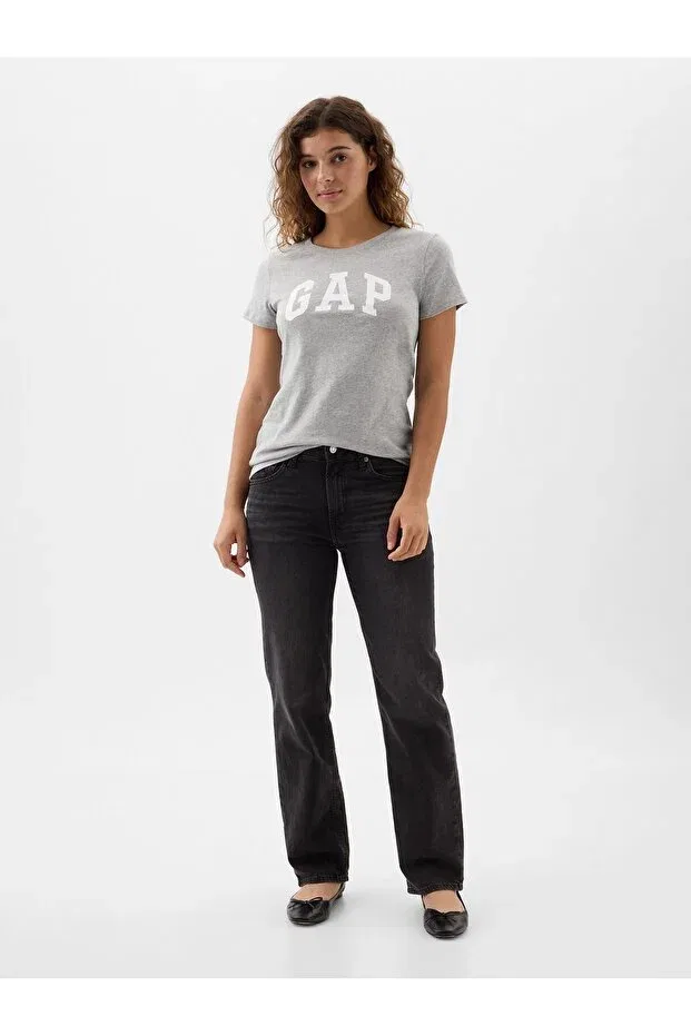 Женская футболка с принтом Logo T-Shirt Gap, Gray-005 — фото 3
