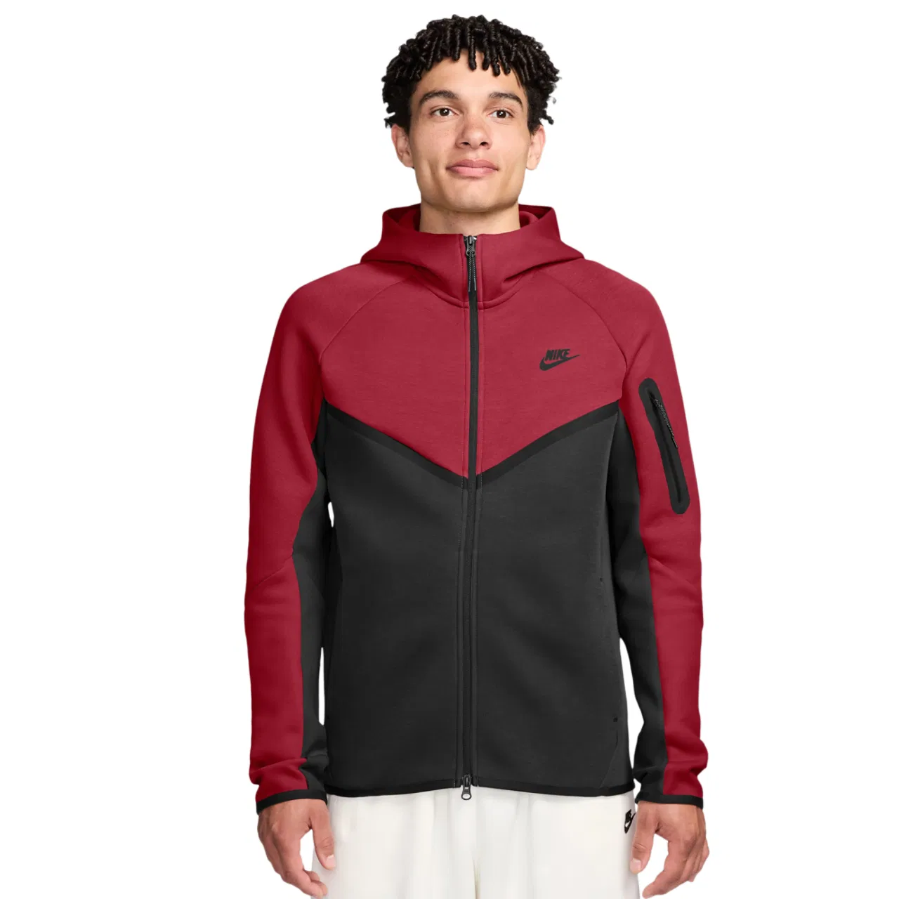 Мужская толстовка Tech Fleece Full-Zip Windrunner Nike, красный/черный