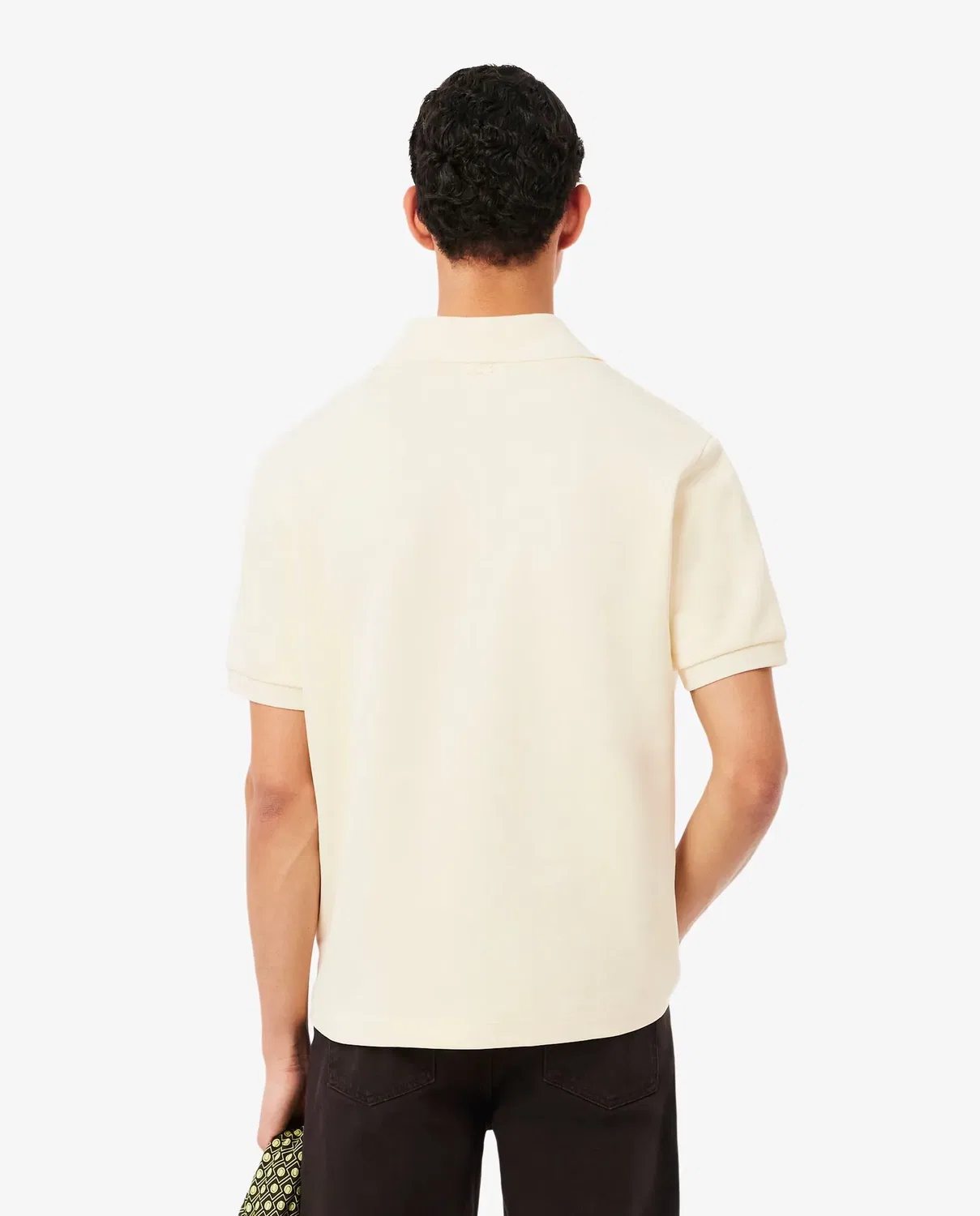 Мужское поло свободного кроя с контрастной нашивкой Lacoste, Amarillo — фото 2