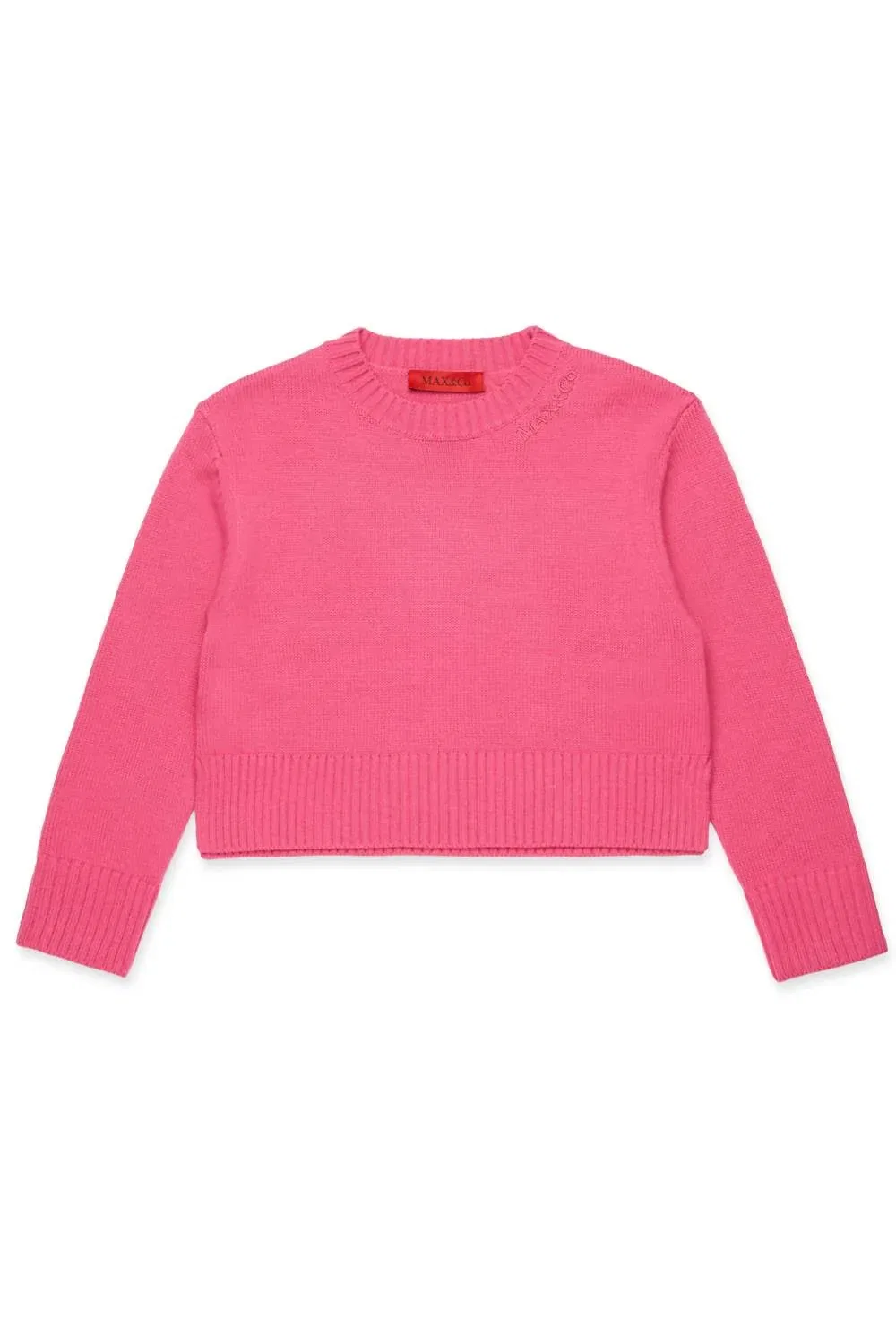 Детский свитер для девочек из шерстяной смеси Maglia Knitwear Max & Co, Hot Pink