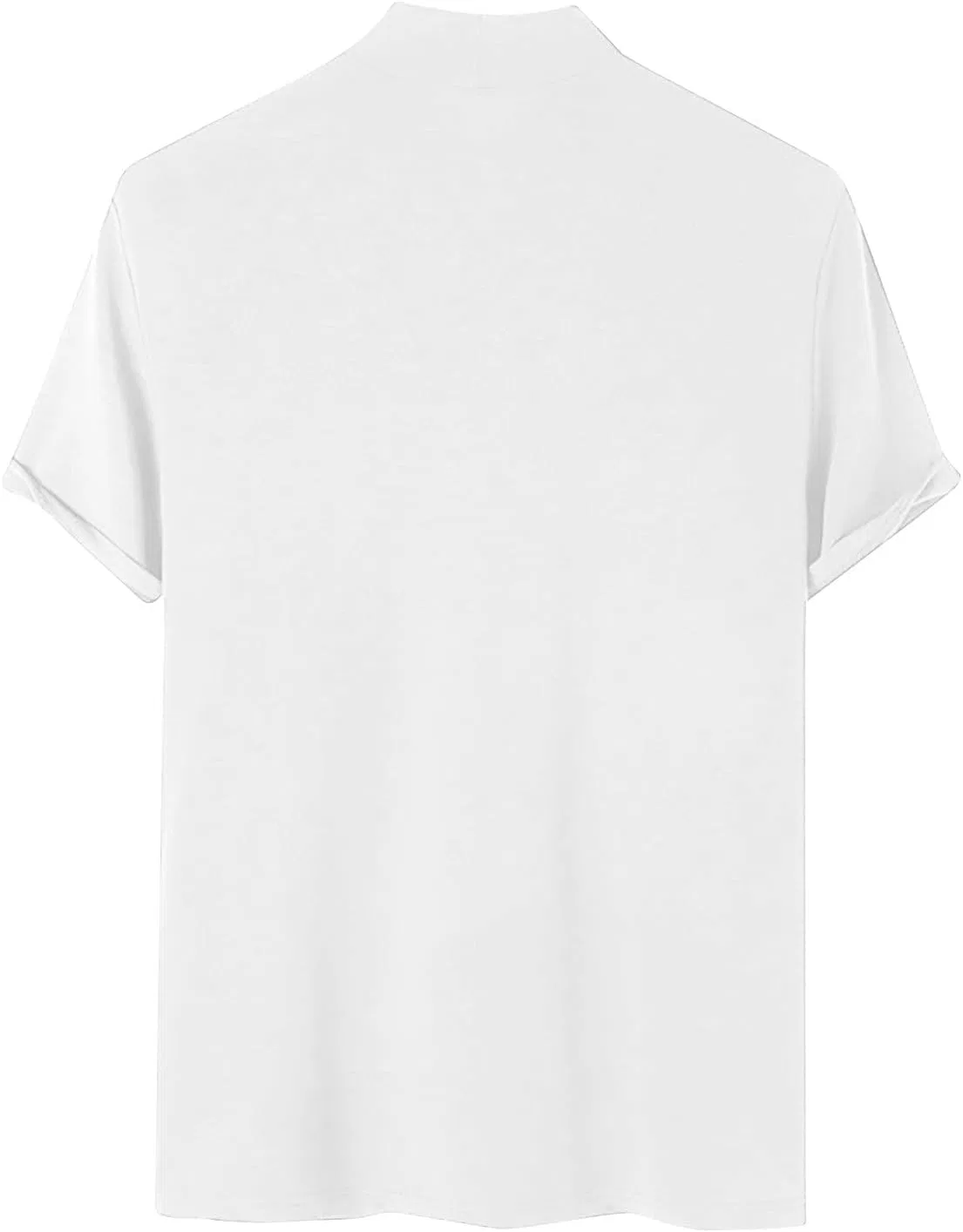 Мужская футболка с имитацией водолазки Slim Fit Generic, White — фото 4