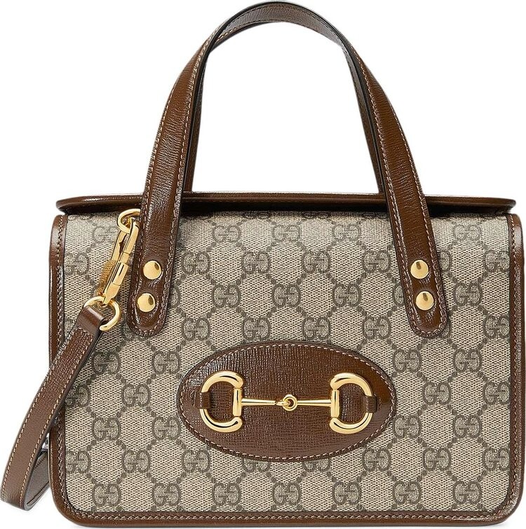 

Топ Gucci Horsebit 1955 Mini Top Handle Bag Brown, коричневый