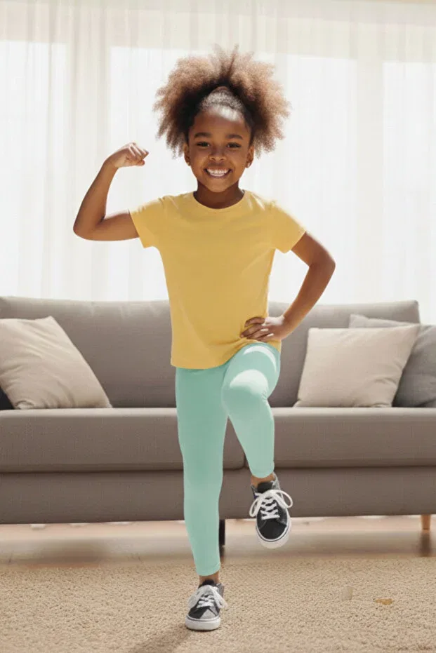 Детские леггинсы для девочек хлопковые Basics Twoo Kids, Mint — фото 4