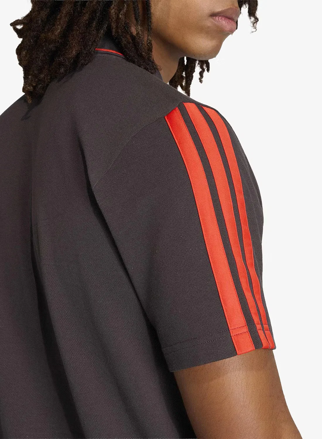 Поло классическое с логотипом Adidas, черный — фото 4