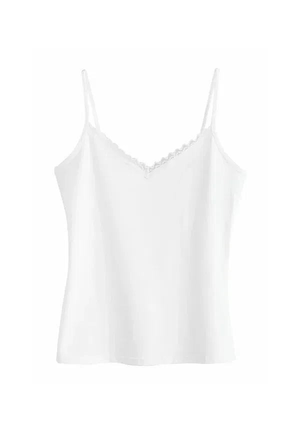 Комплект из 2 топов Regular fit, хлопок 96%, эластан 4%, Next white, белый/синий — фото 2