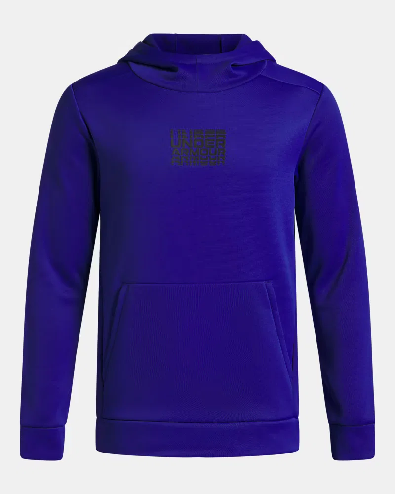 Худи для мальчиков легкое дышащее с карманом-кенгуру Armour Fleece Retro Graphic UnderArmour, Royal/Black