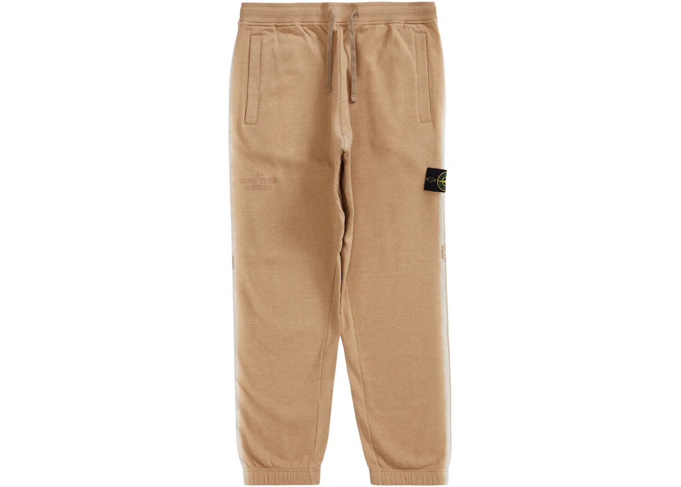 Мужские спортивные штаны с полосками Supreme Stone Island Stripe Sweatpant, Tan