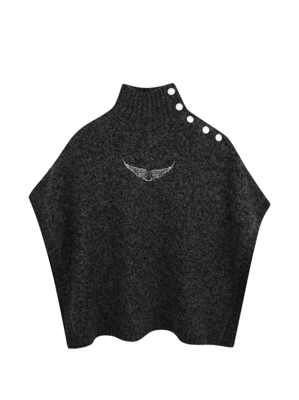 Пончо вязки интарсия Zadig & Voltaire Kids, серый