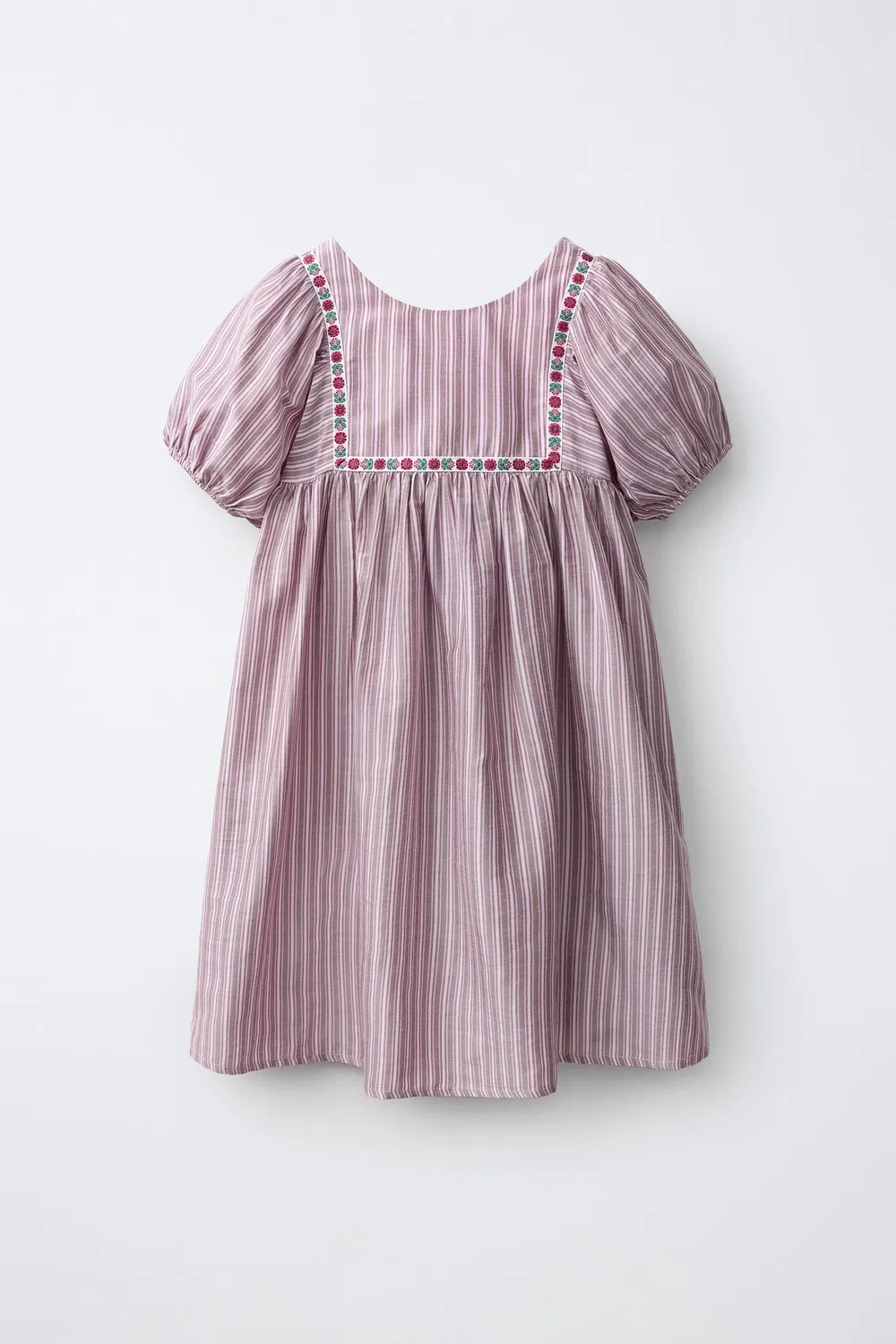 Полосатое платье с отделкой ZARA, Pink