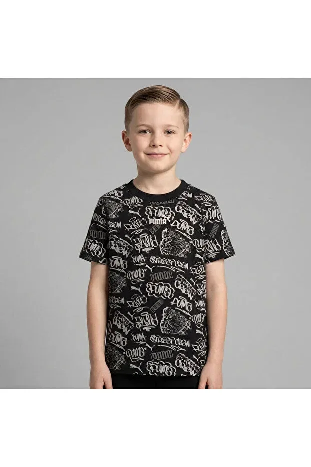 Детская футболка с принтом для девочек Mid90S Aop Tee Puma, Black