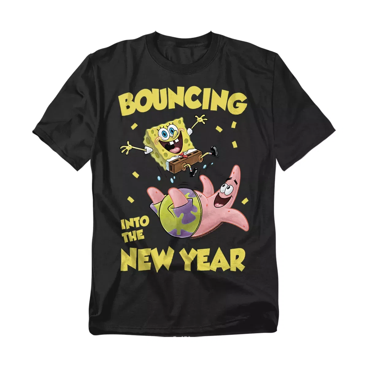 Детское боди с коротким рукавом Bouncing Into The New Year SpongeBob, Black