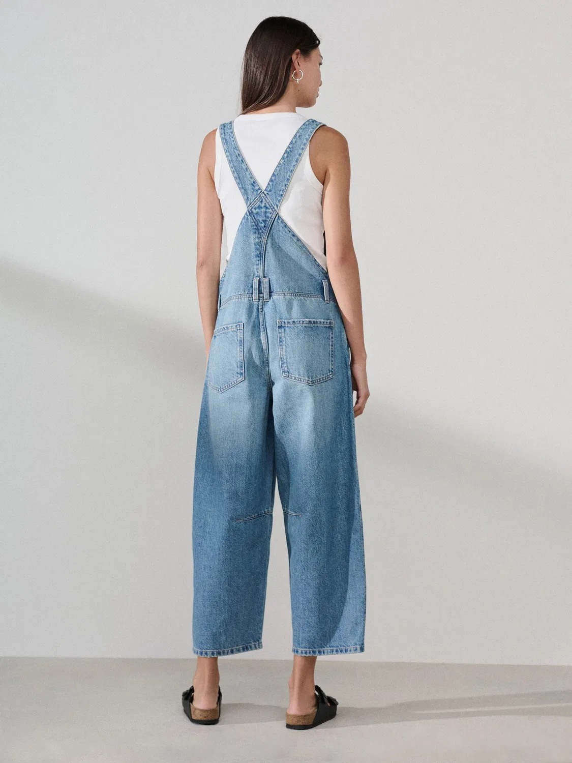 Комбинезон джинсовый с бочкообразной штаниной Next, Light Blue — фото 3