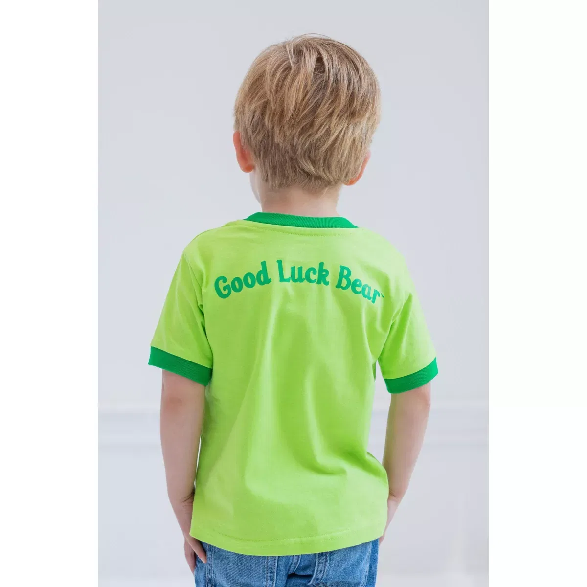 Детская футболка для девочек с принтом Good Luck Bear Care Bears, Green — фото 3