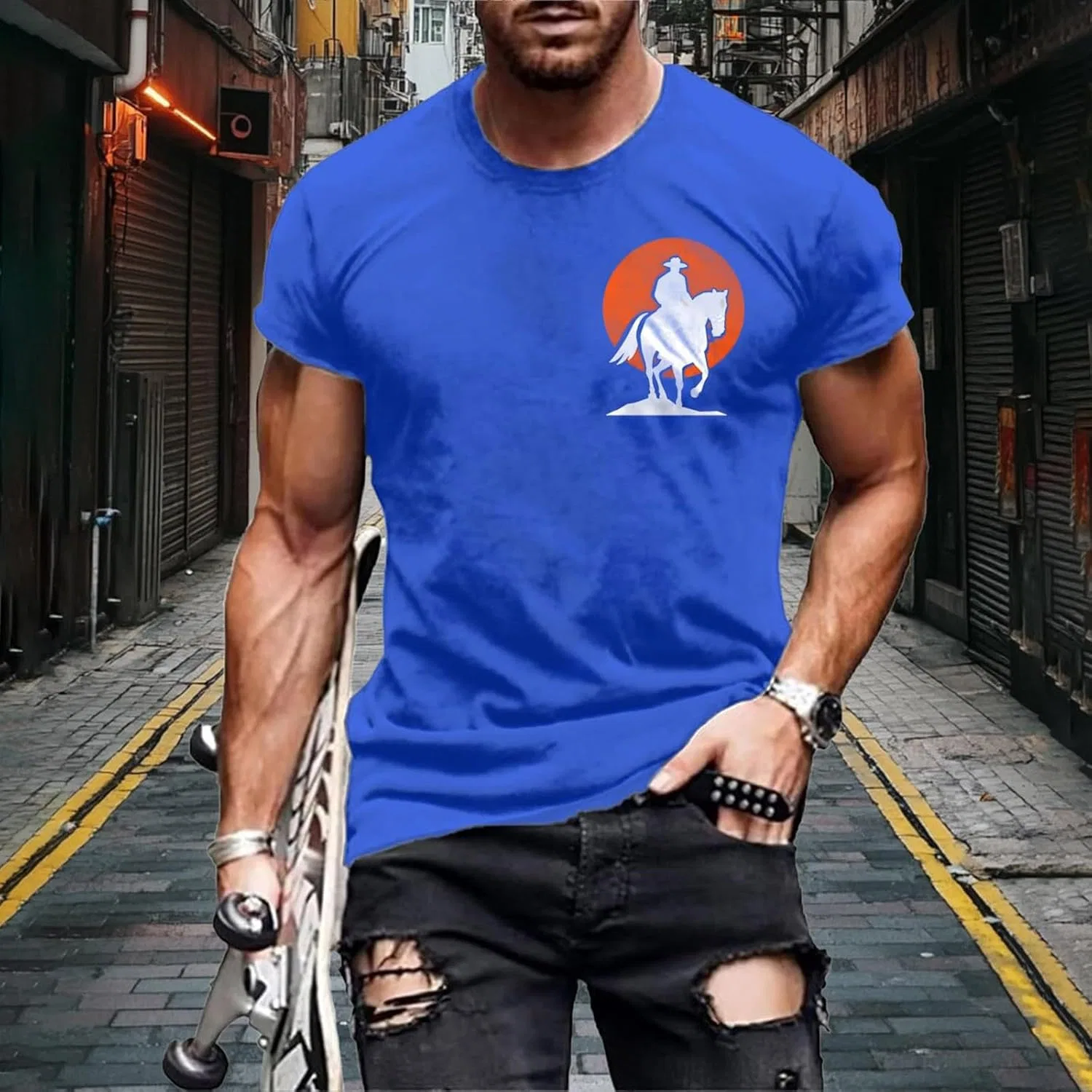 Мужская компрессионная футболка Slim Fit, Blue — фото 2