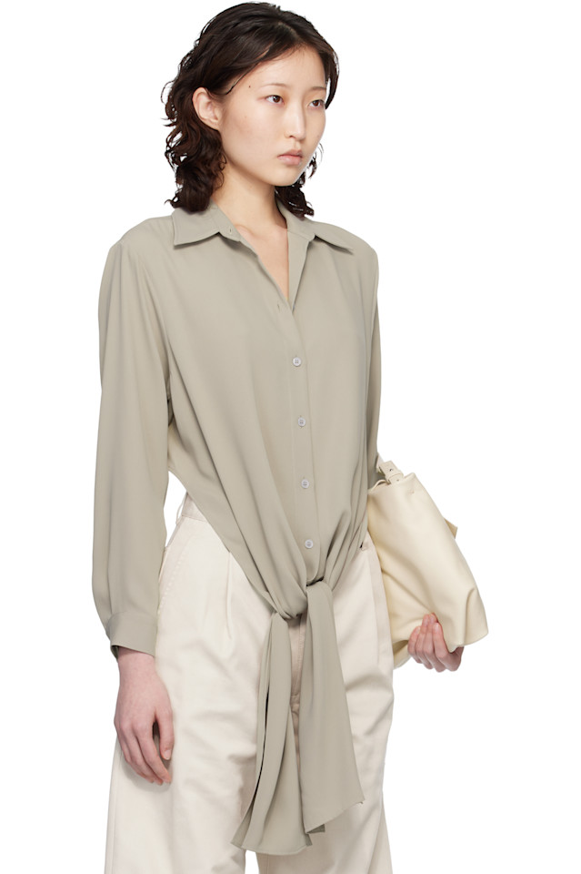 Mm6 Maison Margiela Рубашка бежевого цвета, подходящая как для повседневной носки, так и для носки — фото 2