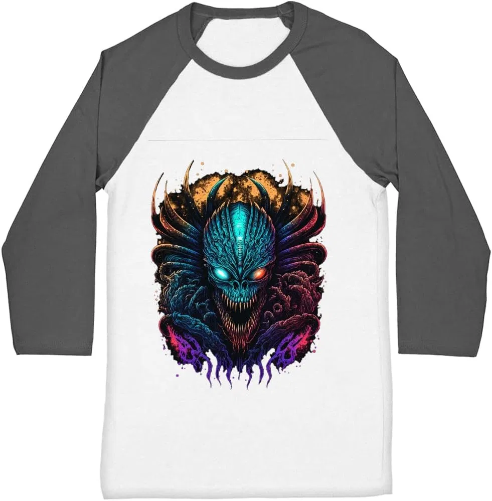 Мужская футболка с принтом Creepy Creature, Gray White