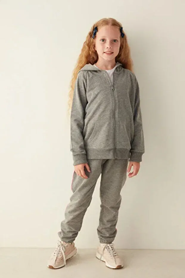 Детский кардиган для девочек с капюшоном Sportswear Penti, Gray