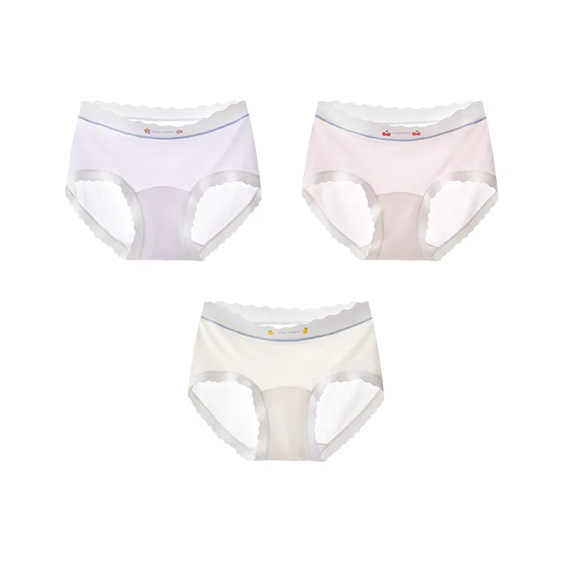 Детские трусы для девочек хлопковые набор 4 шт Red bean, Light Yellow Light Purple Light Pink