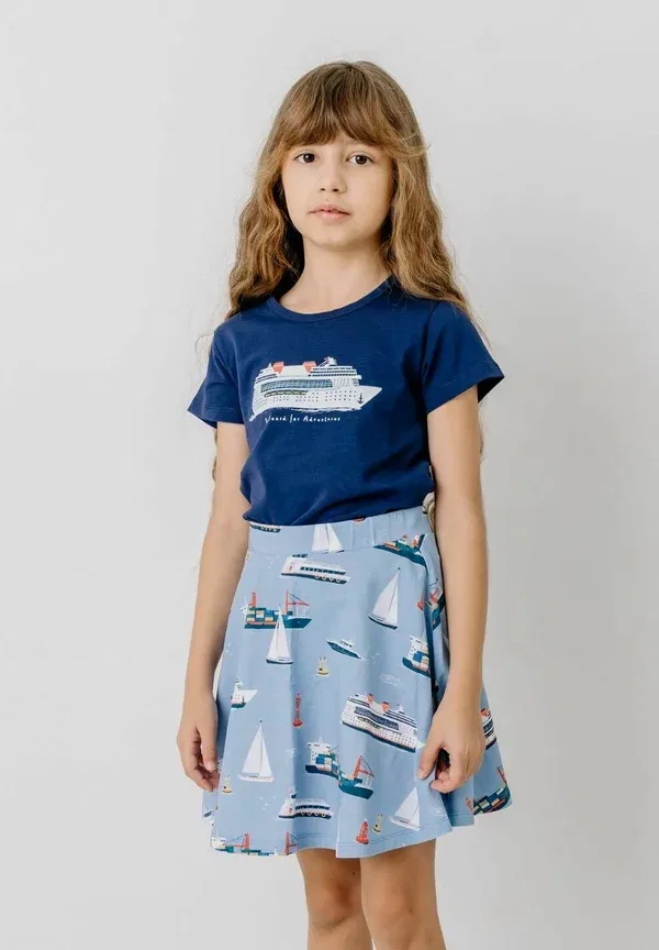 Футболка с принтом Marine adventures T-shirt Walkiddy, Dark Blue, темно-синий