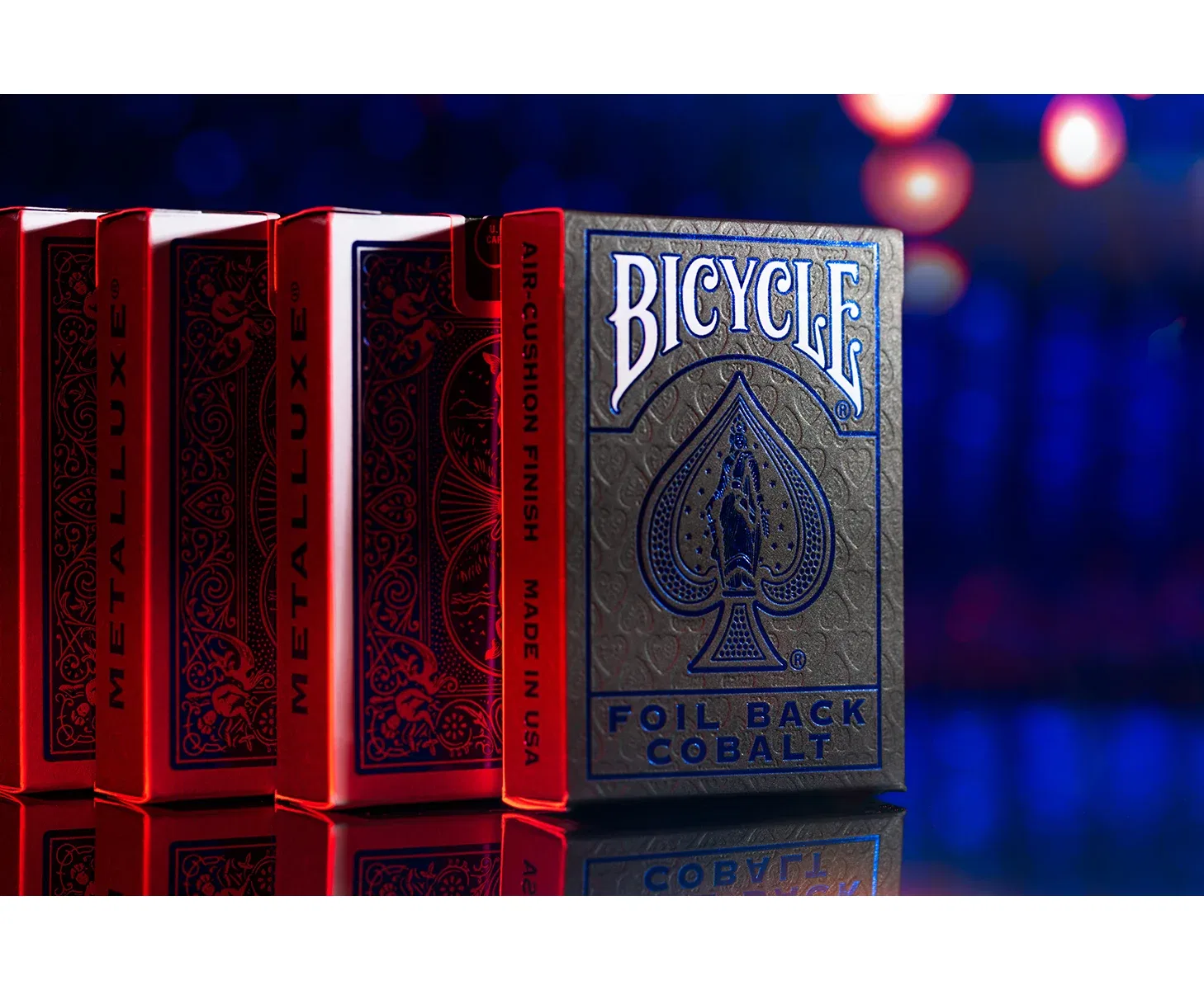 Карточная колода с фольгированной рубашкой Bicycle Kartendeck Foil Back Cartamundi Deutschland, синий — фото 3