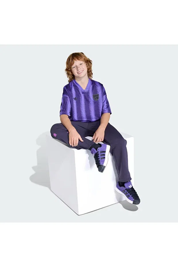 Детские спортивные штаны для девочек с принтом Adidas, Purple — фото 3