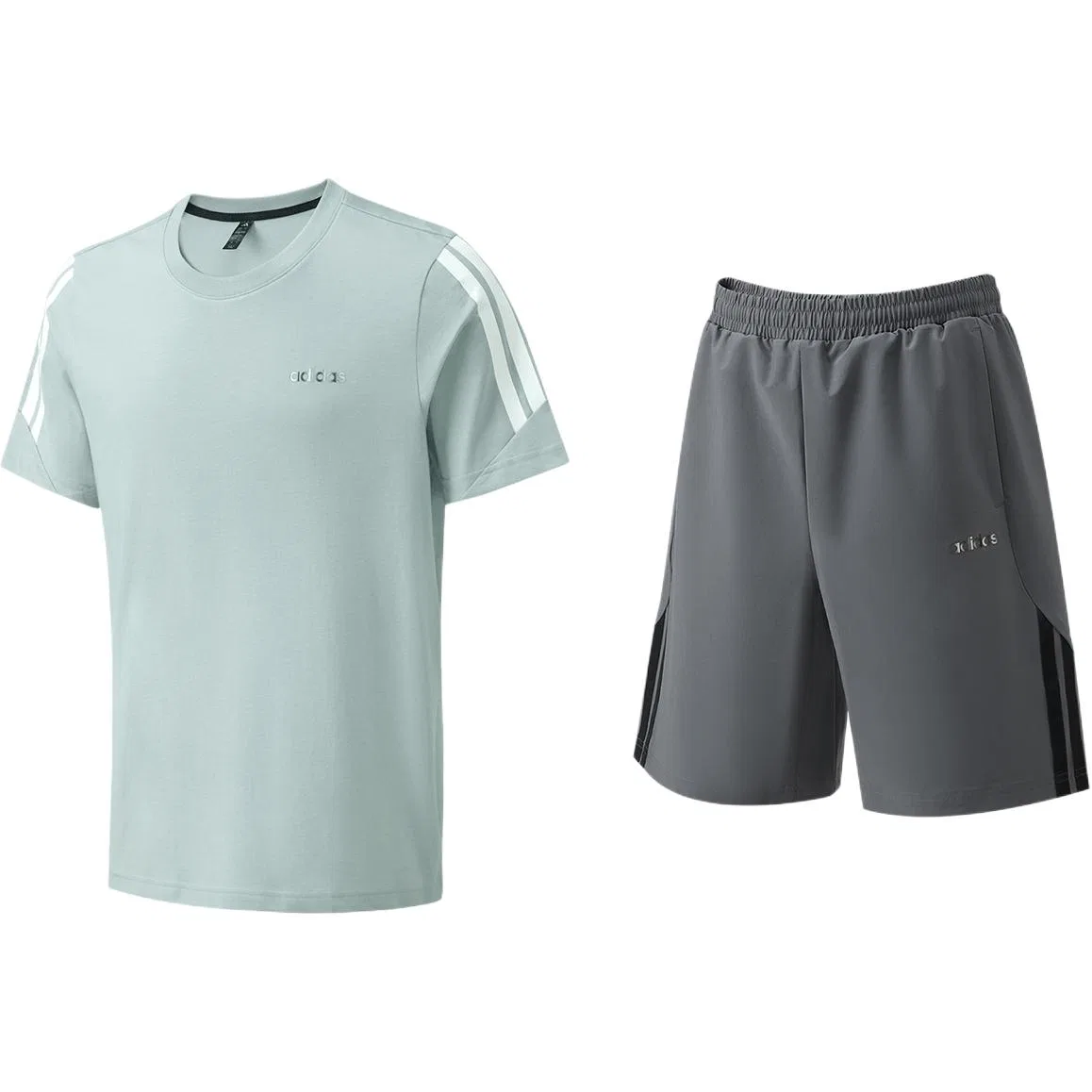 Детский спортивный комплект с круглым вырезом Casual Sportswear Adidas, Clothing Sets (Blue Top+Gray Bottom)