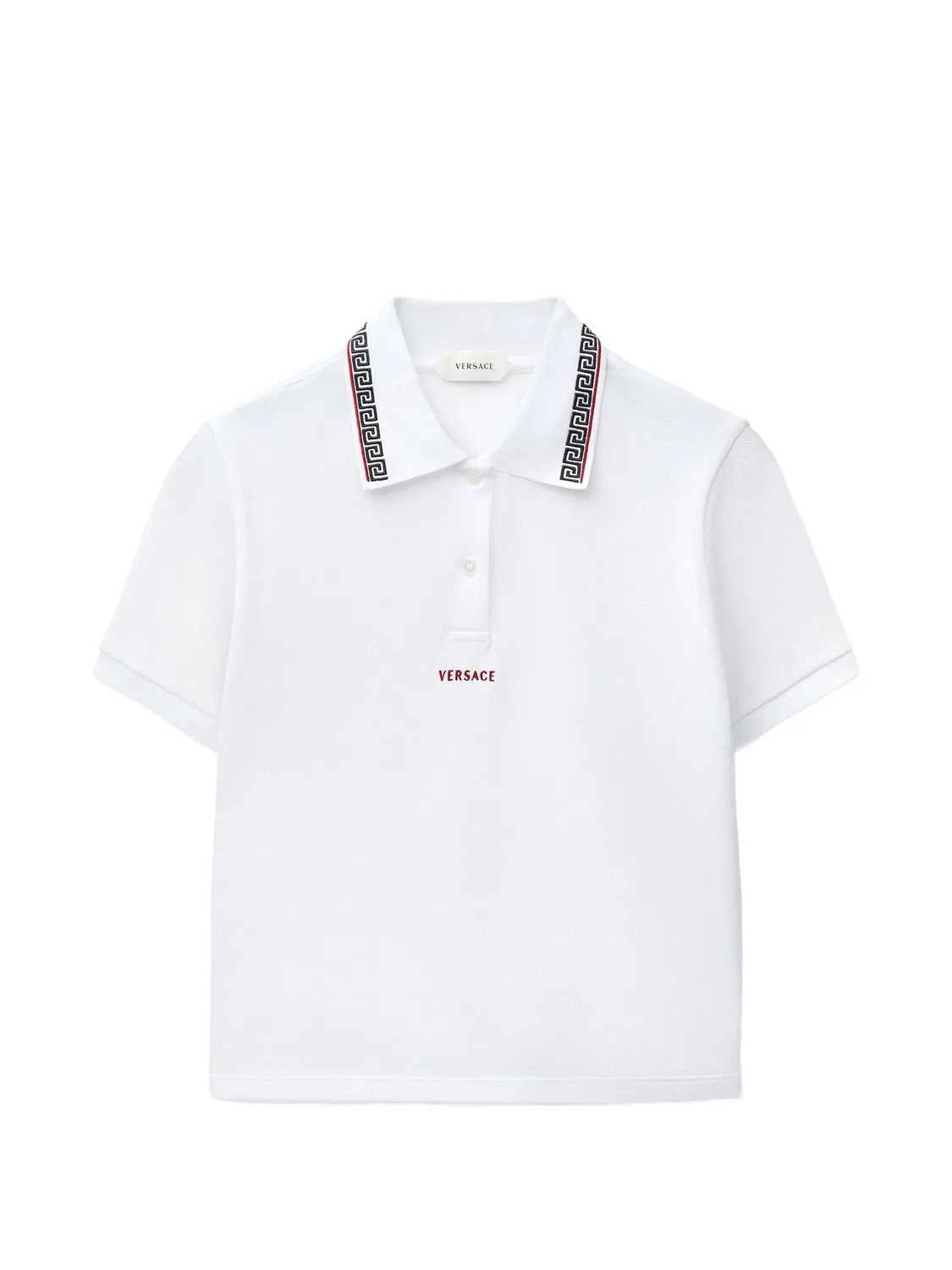 Поло из хлопкового пике, белое Versace, белый