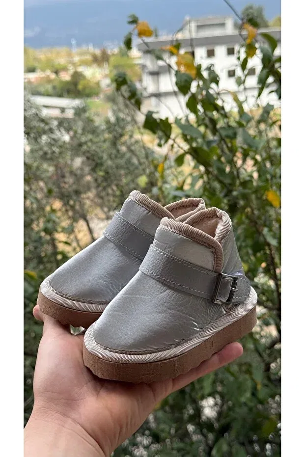 Детские ботинки для девочек с принтом Özde Shoes, Gray (Shiny)
