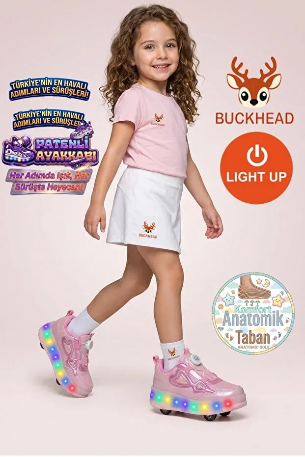Детские кроссовки с подсветкой Buckhead, Pink