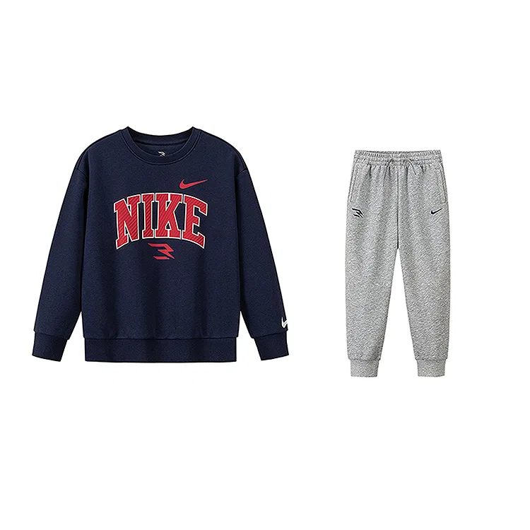 Детский комплект из толстовки и брюк с флисовой подкладкой Casual Sportswear, Nike, Indigo