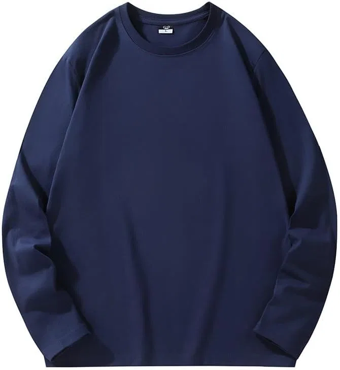 Мужская длинная футболка с круглым вырезом Cotton, Navy — фото 3